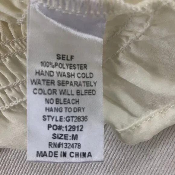 Glam White Ruffle Ruched Camisole Top Size Medium - Picture 7 of 7